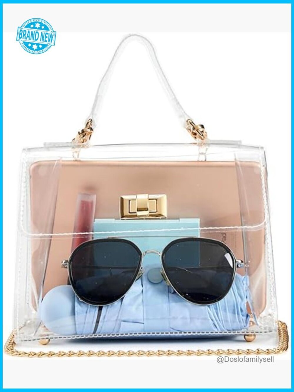 Clear PVC Stadium Approved Crossbody Bag Trendy Shoulder Purse Y2K Clear Bag